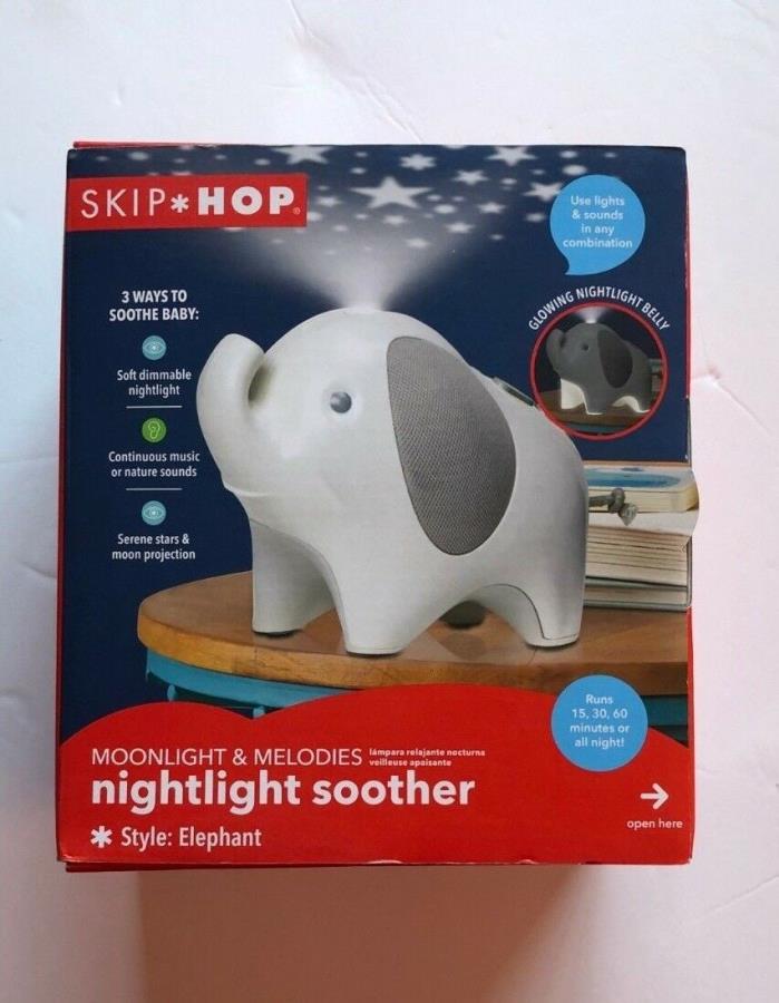 Skip Hop Moonlight & Melodies Nightlight Soother-Elephant, Great Gift! NIB