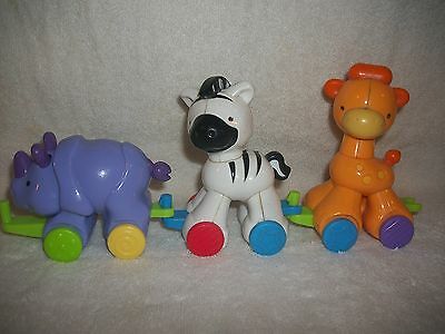 Fisher Price Giraffe Zebra & Rhino Train Ratle Baby Toys