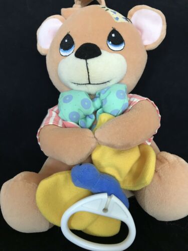Precious Moments Vintage Bear Plush with butterfly pull Plays lullaby 9