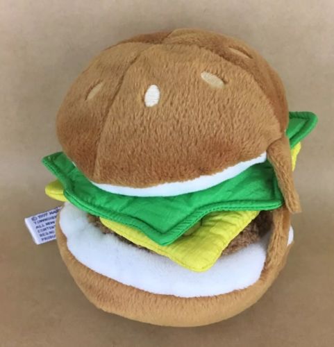 Mary Meyer Food For Thought Take Apart Cheeseburger Plush  learning toy rare