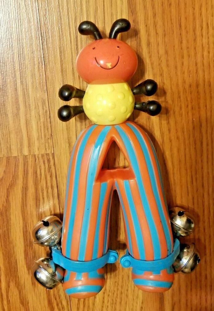 Vtg Cute & colorful BATTAT BEE with Jingle Bells ~ Hand Held Baby Toy
