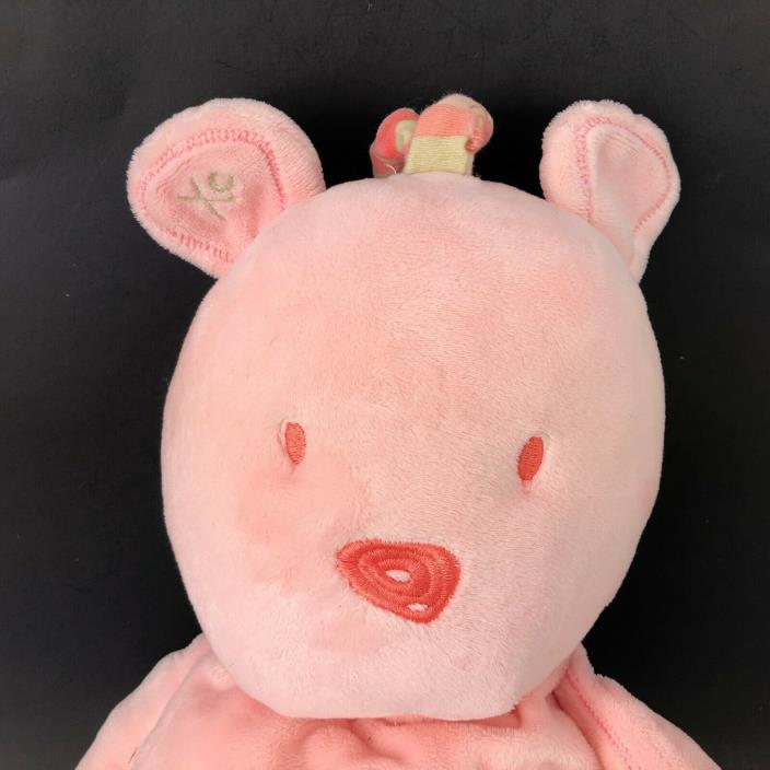 Carter's Classics Pink Bear Plush Stuffed Baby Crib Toy Hang 17