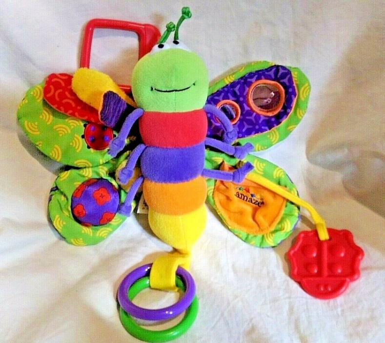 Lamaze Butterfly Hanging Baby Plush Crib Toy Green Crinkles Rattles Squeaks