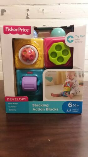 Fisher Price Stacking Action Blocks Baby Toy Brand New 6-36 months Developmental