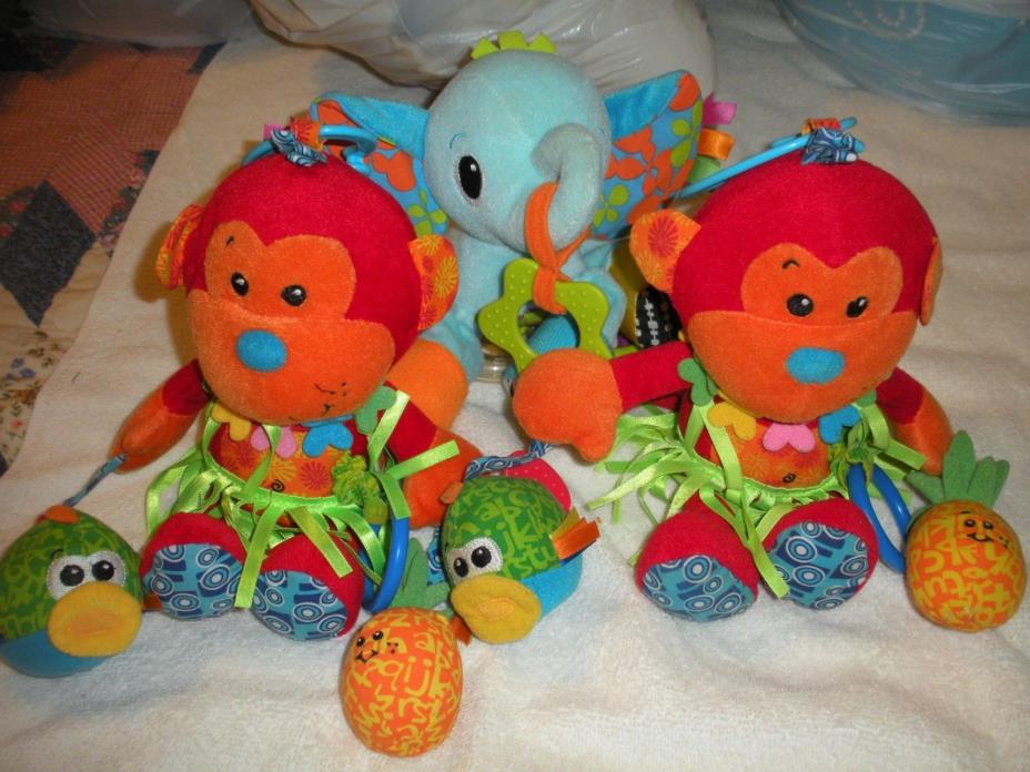 Lot of 3 Infantino Sensory Teething Crinkle Developmental Baby Soft Toys