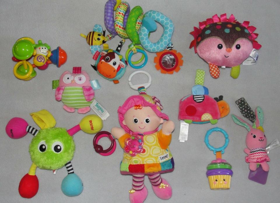 Baby Toy Lot Lamaze Doll Fisher Price Taggies Soft Rattles Infant Girl