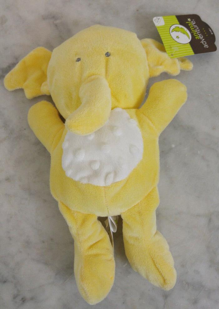 Animal Adventures Yellow Elephant Plush Minky Dot Tummy Baby Toy 11