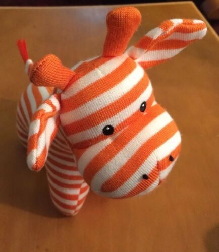 Little Jellycat London Knit Orange And White Giraffe Plush Rattle 9