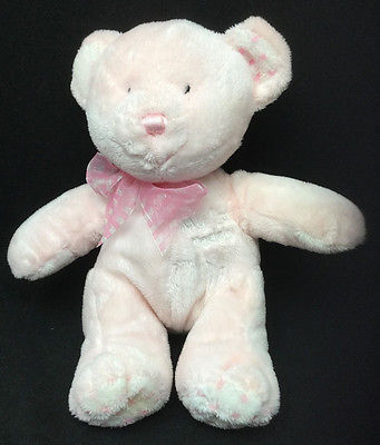 My First Teddy Bear Pink Wishpets 2002 Embroidered Eyes Plush 11