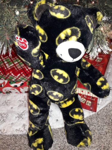 Build A Bear Batman DC Comics Bear Plush  Stuffed Black Yellow