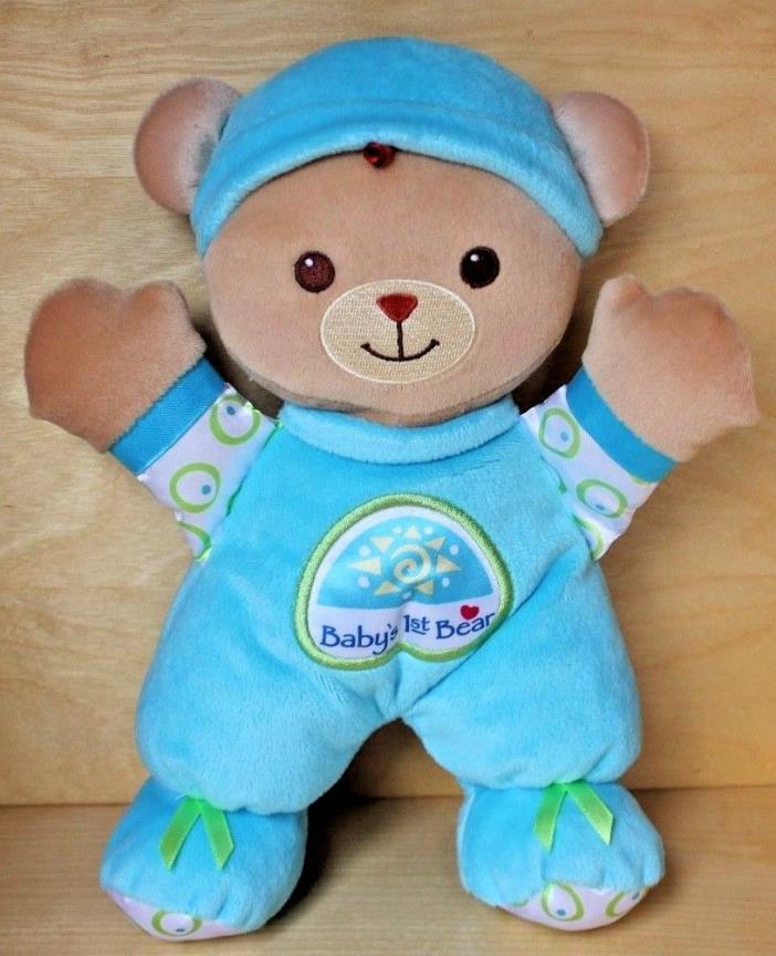 Fisher Price Baby's 1st First Bear Plush Doll Blue Rattle Toy 10