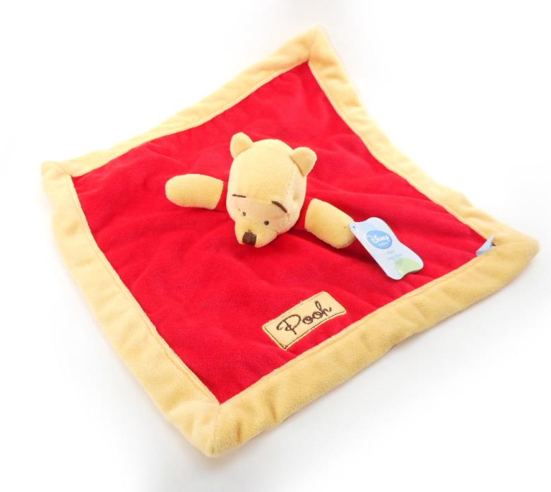 NWT Winnie the Pooh Plush Lovey Security Blanket Red Yellow Disney Baby Snuggle