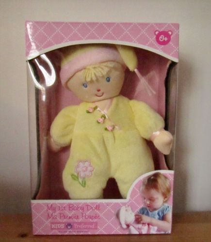 NIB Kids Preferred My First Doll Baby Blonde With Yellow Outfit Age 0+