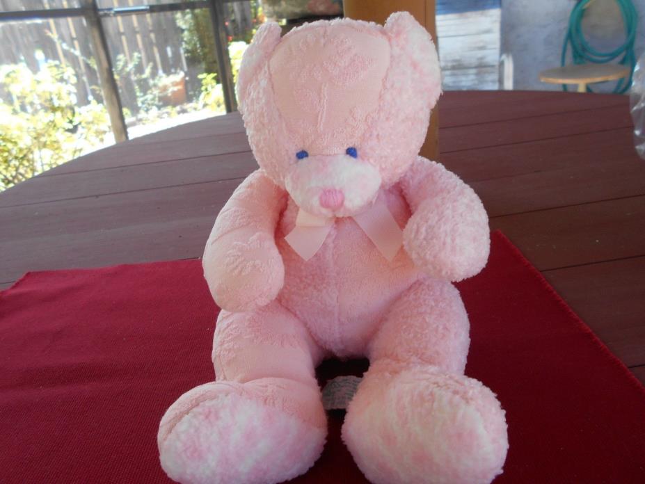 Russ Baby Girls Pink Soft Stuffed Plush Teddy Bear - Hush-A-Bye w/Rattle - NEW