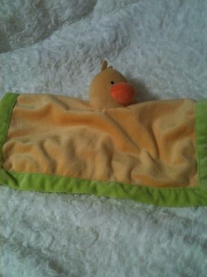 Tiddliwinks DUCK Yellow Green Lovey SECURITY Blanket SOFT Plush BABY Velour Toy