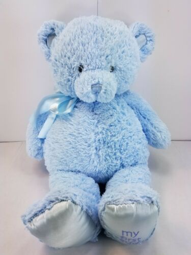 Gund Baby My First Teddy Bear Satin Blue XL Jumbo Plush Stuffed Animal (021036)