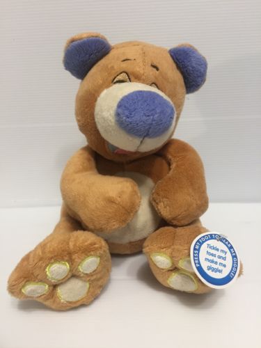 Luv N Care Nuby Brown Tickle Toes Giggles Teddy Bear Plush Stuffed Animal Works