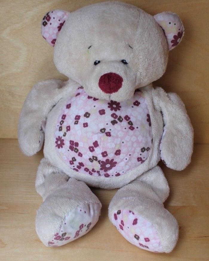 Baby Ganz Raspberry Tan Bear Teddy Flowers BG2580 Plush Stuffed Animal Toy 14