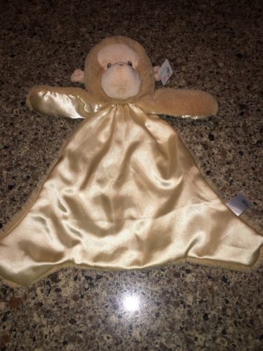 NWT Baby G By Gund Monkey Snuggle Blanket Soft Satin