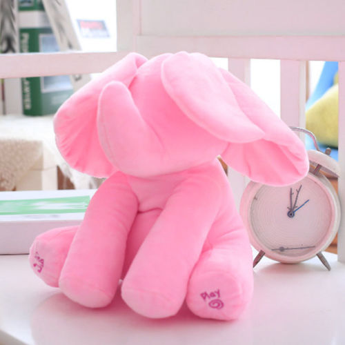 Peek-a-boo Elephant Baby Plush Toy Singing Stuffed Kids Music Gift Cute Doll US