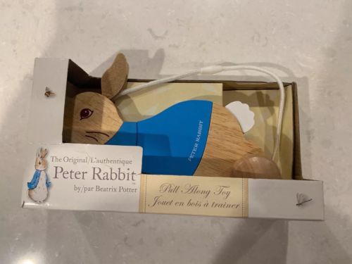 NIB Beatrix Potter Peter Rabbit Wooden Pull Along Toy Kids Preferred Wood Gift