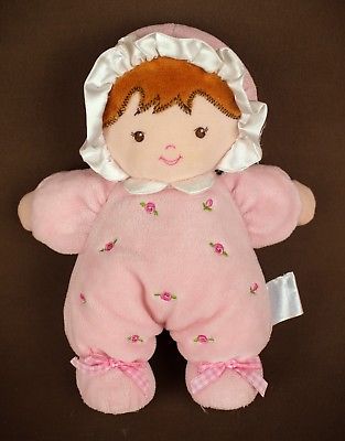 Carter's Plush baby girl doll * RATTLE toy * 8.5