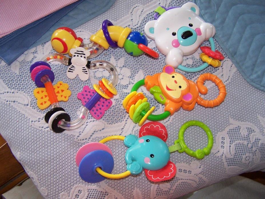 Fisher Price 5 - Vintage rattles teething baby toys