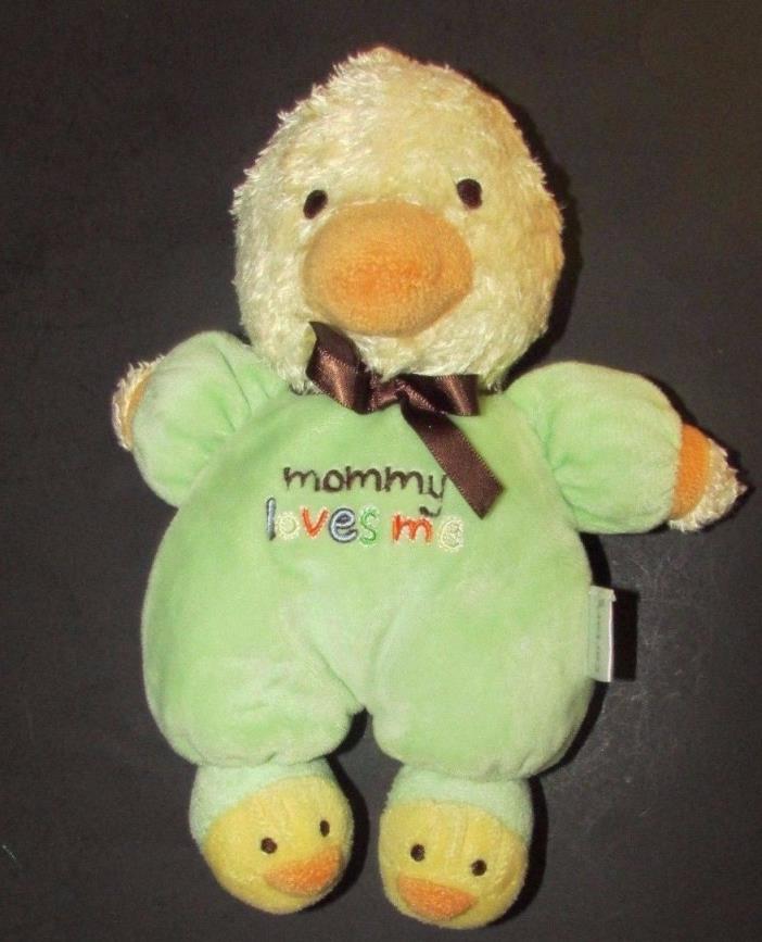 Carters Plush Mommy Loves Me Duck Rattle yellow green brown Mommy Loves Me