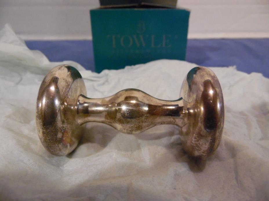 VTG. 925 TOWLE  #8 STERLING Silver Hollow MUSICAL BABY RATTLE 2.5