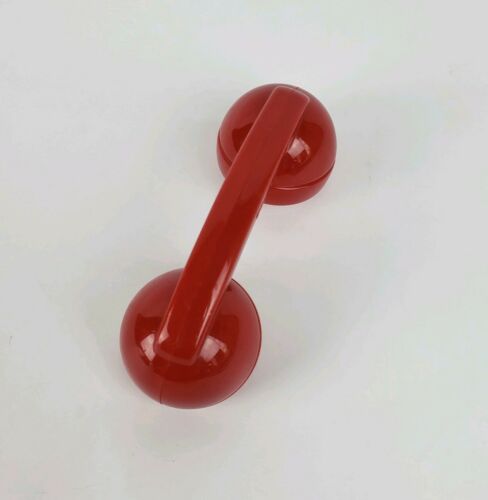 Vintage GERBER Red Lil' Clutch Rattle Infant Baby Telephone Phone #P
