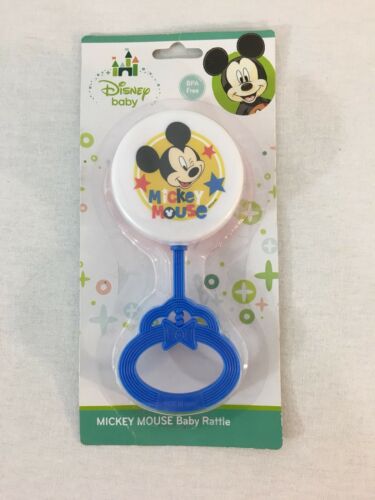 New Disney Baby BPA Free Mickey Mouse Baby Rattle Blue Baby Boy Rattle