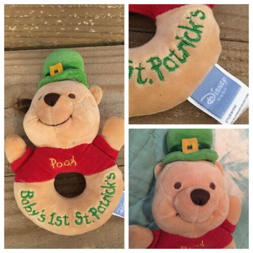 Disney Baby Winnie the Pooh Baby’s 1st St. Patrick’s Plush Ring Rattle