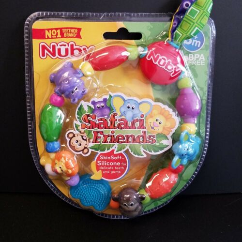 Nuby Safari Friends Skin Soft Silicone Helps Sore Gums BPA Free 3 Mos + (G1389)