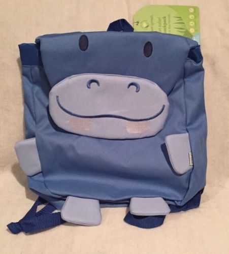 Green Sprouts Safari  Friends Backpack, Blue Hippo, NEW Free Shipping 515