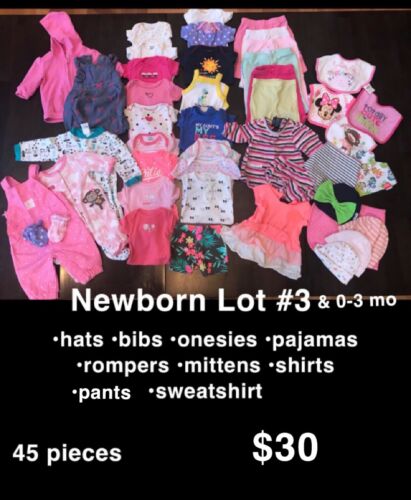 Newborn 0-3 Month Baby Girls Lot