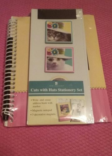 New Seasons Cats with Hats Stationery Set mip new rare!!