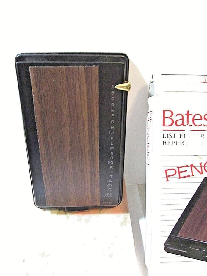 BATES PENCILIST IN BOX VINTAGE ADDRESS BOOK METAL OFFICE SUPPLY UNUSED