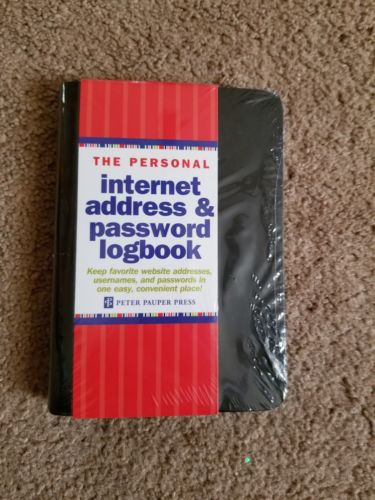 Personal Internet Address & Password Log Book Organizer - Black - Nice Gift!