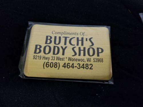 Vintage Butchs Body Shop Magnetic Close Gold Tone Accordion Smalll Address Book