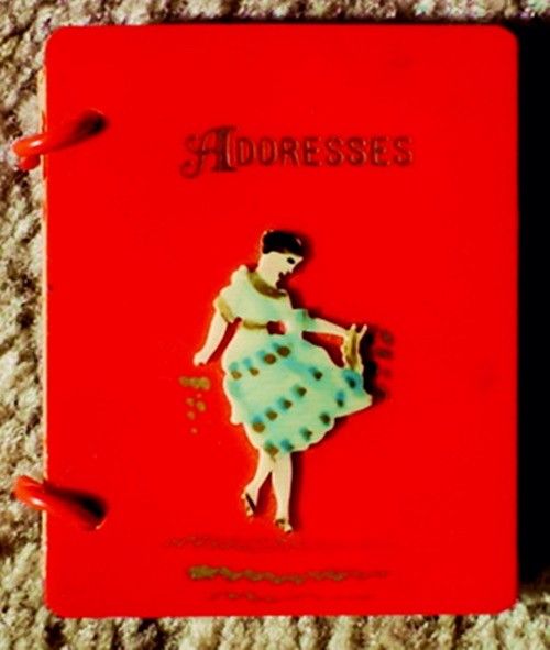 Vintage Novelty Address Book with Dancing Lady Unused 1940's 1950's