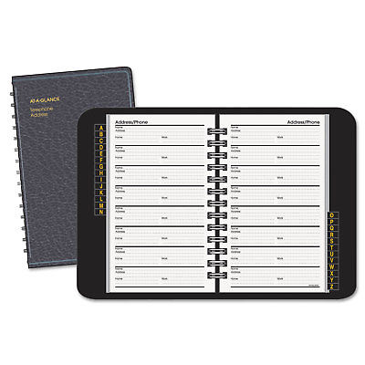 Telephone/Address Book, 4-7/8 x 8, Black