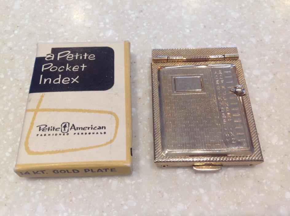 Vintage Petite Pocket Telephone/Address Index Petite American 14K gold plate