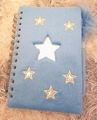 Claire's fuzzy star glitter address book journal diary photo album