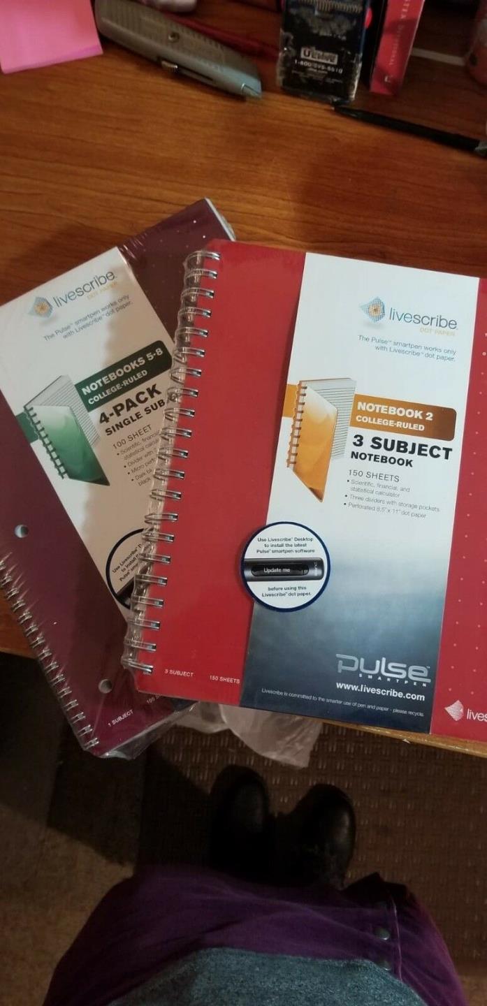 NEW Livescribe Dot Paper Notebook bundles for used with Pulse pen (not included)