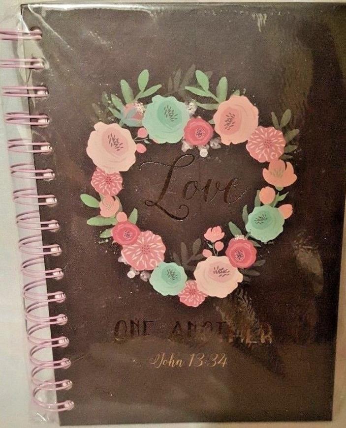 Paula Scaletta Brown Floral Spiral Blank Love One Another John 13:34 Journal New