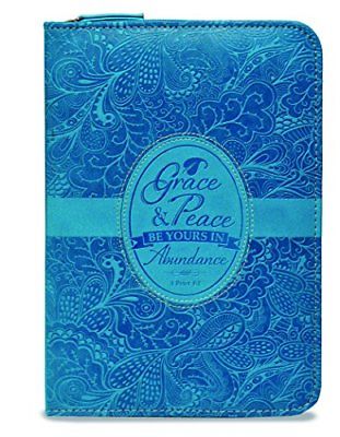 Journal -2018 Divine Details-Zippered-Blue Grace and Peace