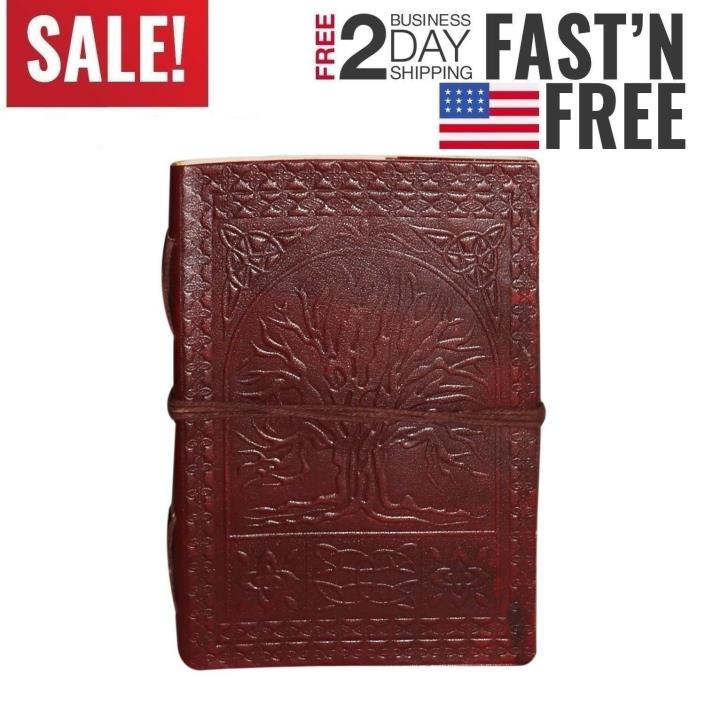 Magical Vintage Large Tree of Life Leather Blank Book Diary Journal Pages