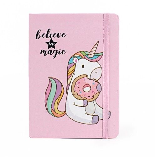 Hard Cover Cartoon Unicorn Notepad Office Stationery Ruled Journal Notebook