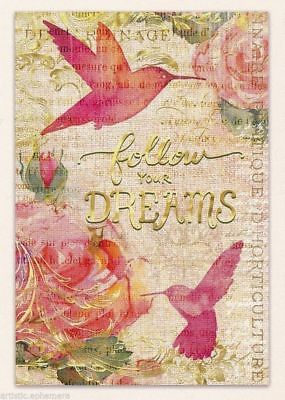 NB10 Notebook Journal Punch Studio 6x9 Red Hummingbirds Follow Your Dreams