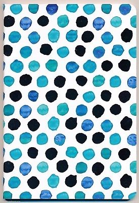 NB13 Notebook Journal by OCS 6x9 Watercolor Dots Blue, Aqua, Silver Metallic